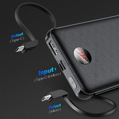 10000mAh 8 Pin Micro USB Inbuilt Cable Power Bank Dengan Layar LCD