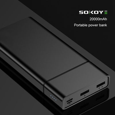 Kapasitas Tinggi 20000mAh 380g Paket Baterai USB Ganda