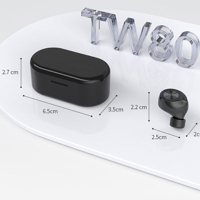 Sentuhan Sidik Jari TW80 55mAh Earphone Bluetooth Tahan Keringat