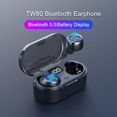 TW80 Nirkabel Bluetooth 5.0 TWS Mini HiFi Earbud Dengan MIC
