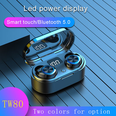 Kontrol Sentuh TW80 Mini Earphone Bluetooth Nirkabel Dengan Mikrofon