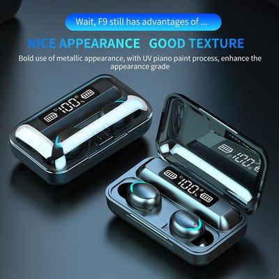 RoHs Tws Bluetooth 5.0 Earbud STouch 9D Stereo F9 Headset Nirkabel Sejati 5.0